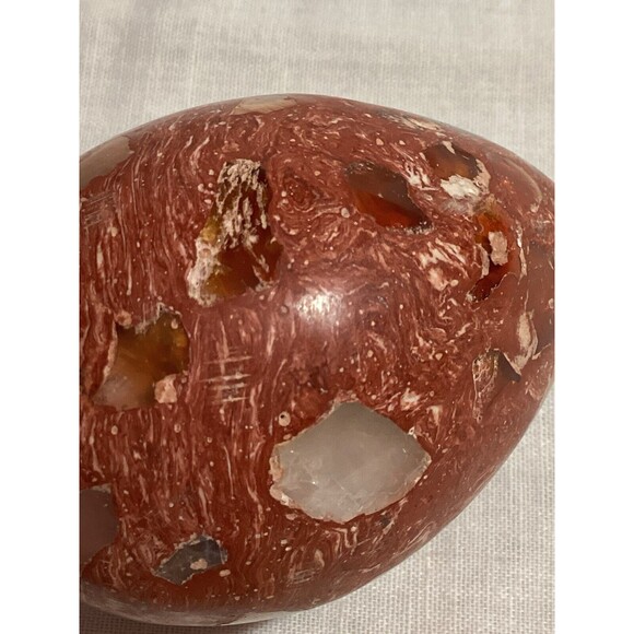 Mexican Fire Opal Egg Solid Stone Easter Egg Decor Paperweight Polished - Picture 12 of 14